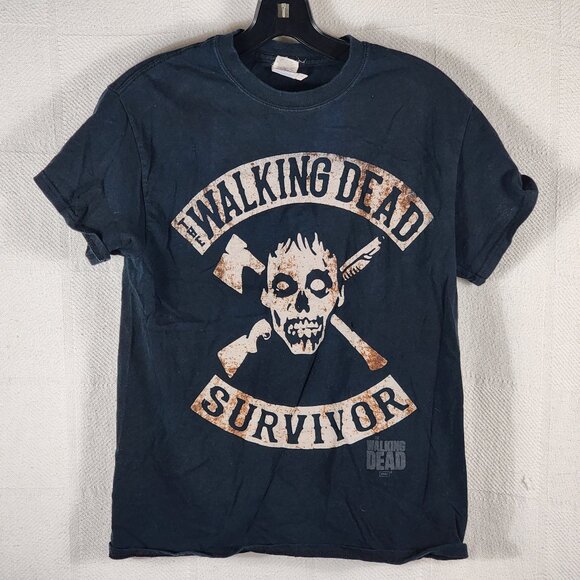 Gildan Heavy Cotton AMC The Walking Dead Black Walking Dead Survivor SS Tee Sz S - Picture 1 of 16